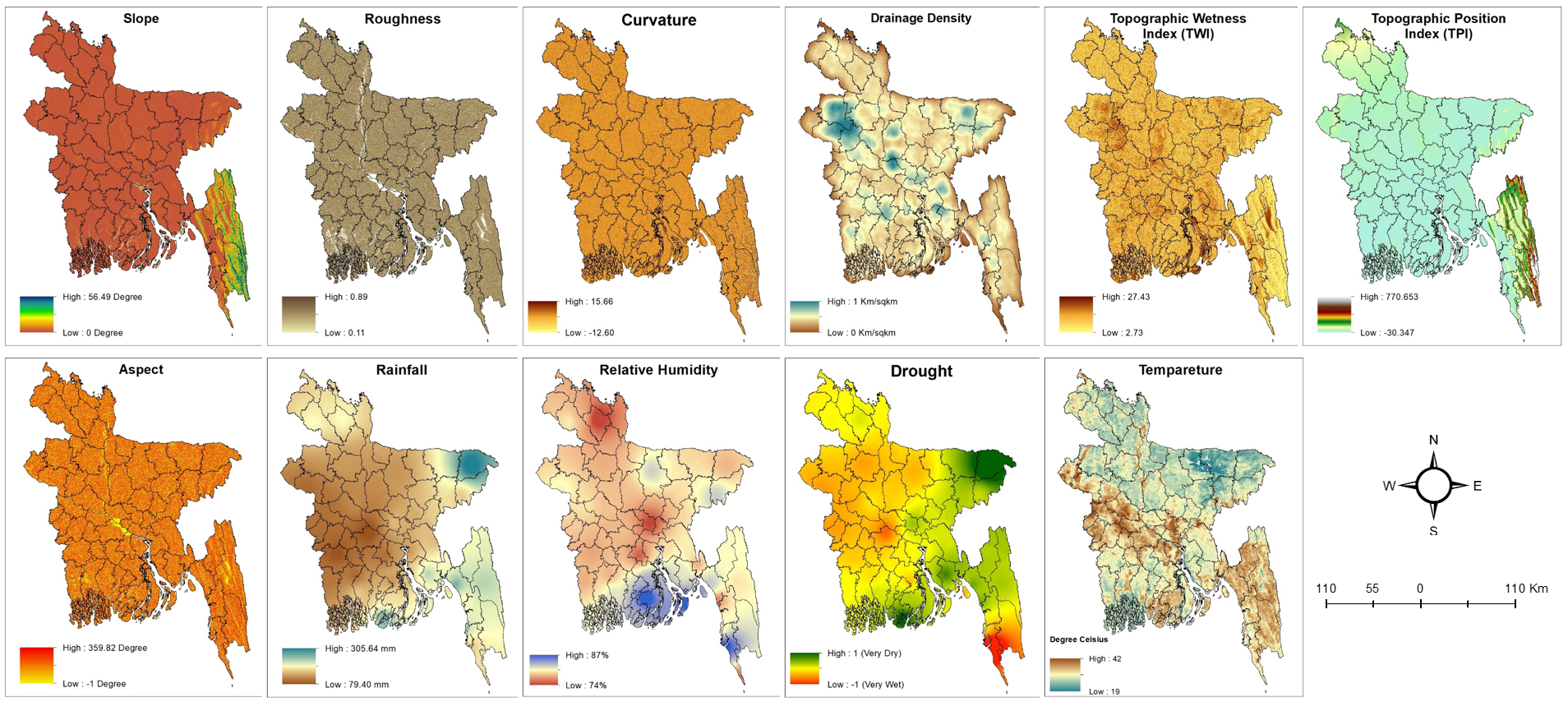 Topographic and Meteorological Factors Maps
